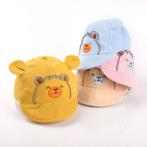 หมวกลิ้นเป็ดการ์ตูนรูปหมีสำหรับเด็กน่ารักสำหรับเด็กผู้ชายเด็กผู้หญิงม่านบังแดดผ้าฝ้ายหมวกแก๊ปโผล่เด็กหมวกเบสบอลปีกนุ่มสำหรับกระบังหน้ากลางแจ้ง