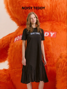 Cute 3D Bear Fashion Trendy Round Neck Slimming Dress