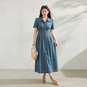 ZHANGDAREN | Đầm Jean Dài Hè Giảm Cân Plus Size