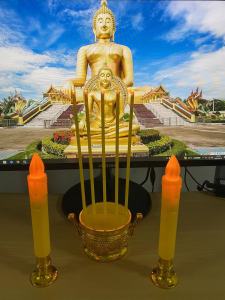 ชุดธูปเทียนไฟฟ้า กระถางธูป LED ชุดกระถางธูปเทียนไฟฟ้า หลอด LED ธูป 5 ดอก พร้อม ถ่าน AA2 ก้อน