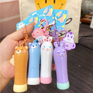 Creative Projection Lantern Keychain Cartoon Bear Rabbit Doll Bag Pendant Toy Popular Element PVC Hardware Plastic Gift