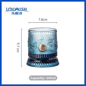 NERVISHI | Rotating Glass Cup for Whiskey Red Wine & More Ink Blue