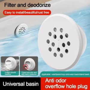 Silicone Washbasin Overflow Plug Odor-proof Cover Round Sink Hole Seal Stopper Bathtub Drain Cap Plug Bathroom Accessories
