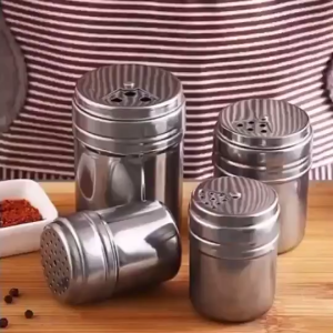 【Daily Suki Store】Stainless Steel Spice Jar with Rotating Cover | 3-in-1 Airtight Salt & Pepper Shaker Bottle Leak-Proof Rustproof Multipurpose Condiment Holder for Kitchen Organizer BBQ Camping