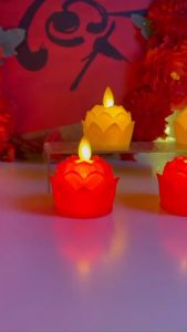 Nến điện tử hoa sen mini