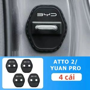4 Miếng Dán Bảo Vệ Khóa Cửa Xe Bằng Silicon Đen Dành Cho BYD Yuan Pro Atto 2 Yuan Up 2025 2024 - Phụ Kiện Nội Thất Ô Tô