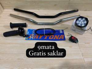 Paketan stang Rzr+gas spontan polos+lampu sorot led=Gratis saklar