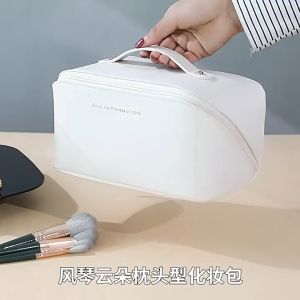 [MALAYSIA READY STOCK] Large Capacity Travel Pillow Makeup Organizer Bag Waterproof Leather Bag