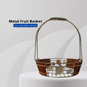 YU Ready Stock Metal Fruit Basket Fruit Serving Bowls Decorative Countertop Storage Basket Snack Organizer