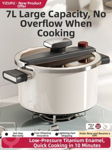 YIZHIFU | Pressureless Titanium Coating-Free Non-Stick Double Handle Soup Pot