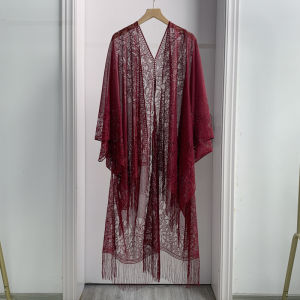 Summer 2024 New Arrival Lace Temperament Shawl Womens Fashion All-Match Ethnic Style Tassel Outerwear Cloak Cheongsam Cloak