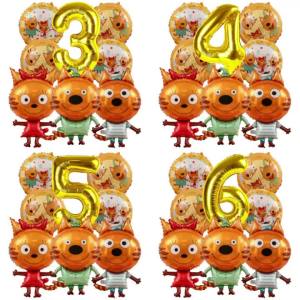 Hasbro | 8Pcs Kid E Cat Foil Balloons Set Cookie Pudding Candy Theme for Childrens Birthday Baby Shower Party Decoration Gifts