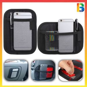 Car Back Seat Pocket Organizer Automotive Oxford Fabric Self-adhesive Storage Net Bags Net Pocket Trunk Phone Holder