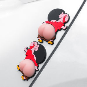 Cute Cartoon Butt Door Guard Stickers Car Rearview Mirror Anti-Scratch Bumper Protection Decals Vehicle Collision Prevention