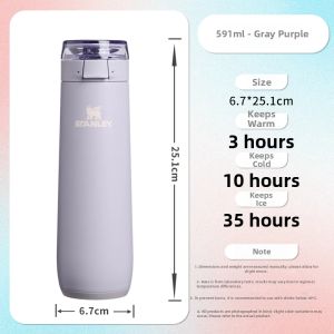 STANLEY | Thermal Insulation Stainless Steel Straw Cup 1.18L Double Wall Tumbler with Handle for Hot and Cold Beverages Gift for Men Women