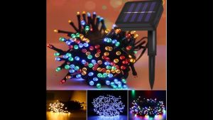10M 100LED Multicolor Solar Light String Outdoor Waterproof Light Black Wire Christmas Light Solar Christmas Tree Party Garden Decoration Light