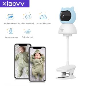 Máy Theo Dõi Trẻ Em WiFi 4MP Trong Nhà Với Âm Thanh Hai Chiều Phát Hiện Chuyển Động Tầm Nhìn Ban Đêm 360 Độ ° Camera An Ninh Gia Đình Xoay Tương Thích Với Ứng Dụng Di Động