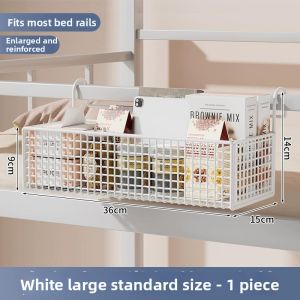 No-Drill Dormitory Bedside Storage Basket Over-Bed Shelf