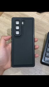 REAL PICT ~ SoftCase LEATHER PRO BLACK Hitam INFINIX HOT 50PRO+ PRO PLUS + 5G Soft Case Silicone Silikon Protecth Camera Casing Kulit Jeruk Sintetis Tebal Cover Airbag Shockproof Pelindung Kamera Belakang Luxury Citrus Texture Baru Bagus Slim TPU Ori