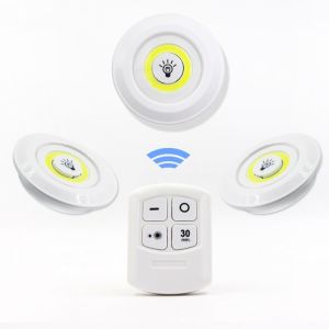 3W Siêu Sáng COB LED Dưới Tủ Đèn Điều Khiển Từ Xa Không Dây Âm Trần Đèn Ngủ Cho Tủ Quần Áo Phòng Ngủ Tủ Quần Áo Nhà Bếp