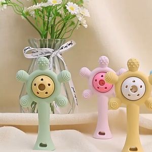 LAKOE Mainan Kerincingan Gigitan Bayi Teether Rattle Bayi Silikon BPA Free