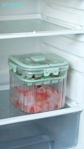 ecentio Cetakan Es Batu 48 Grid 2 Tray Wadah Transparan / Ice Cube Maker Dengan Press Handle Sekali Tekan