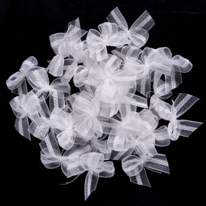 30pcs Mesh Ribbon Bows Mutilcolor Lace Mini Bowknot Satin Ribbon Bow Flower For DIY Craft Decoration Nail Manicure Accessories