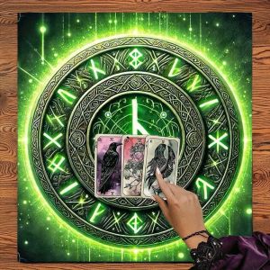VIKAMA Mystic Rune Magic Aura Tarot Tablecloth Astrology-themed Event Placemat Tarot Altar Cloth Desktop Decoration