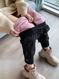 LANGPIN | Thickened Down Trousers Womens Winter Warm Windproof Special Thick Cotton Pants High Waist Long Leg Polyester Fiber Duck Down