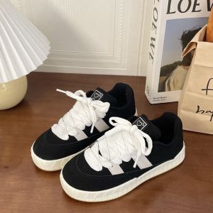 Retro Hong Kong Style Couple Bread Shoes Matte Casual Single Shoes Fashionable Slip-On round Toe Low Heel Rubber Outsole