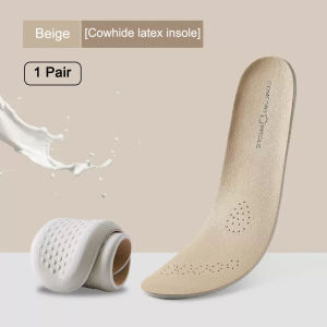 Cushiony Latex Insoles for Sneakers Cowhide Leather Shoe Sole Insert Shock Absorbing Plantar Fasciitis Template Insoles for Shoe