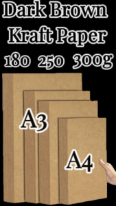 Premium Dark Brown Kraft Paper Sheets 180 250 300gsm A3 A4 Extra Heavy Cardstock For Custom Tags Invitations Durable Structural Crafting Eco Friendly Packaging Biodegradable Cardboard Paperboard Sheet Retro Gift Box Material Scrapbooking