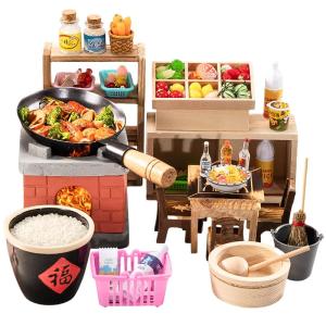 BABYSHOME | Real Cooking Mini Kitchen Toys Full Set