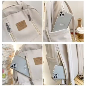 VIVIBAGS#1199 16inch functional backpack for womensmens nylon 2ways handbag to bag multi pocket & large capacity bag suitables to use in colage students & shorts travel
