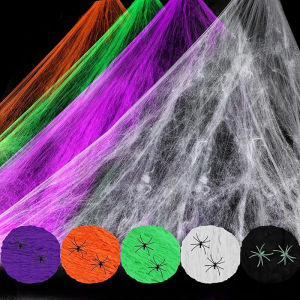 Halloween Decoration DIY Spider Web Suitable for Horror Atmosphere Garden Window Courtyard Trees Home Office Party Haunted House