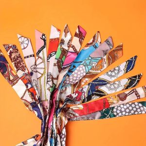 10 ชิ้นผู้หญิง Paisley พิมพ์ Multi - Use ผ้าพันคอ Elegant ยาว Hairbands ผ้าพันคอคอและสายรัดกระเป๋า DIY Craft ผมผ้าพันคออุปกรณ์เสริม