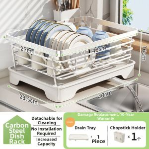 Stainless Steel Kitchen Storage Rack for Dishes and Cutlery
