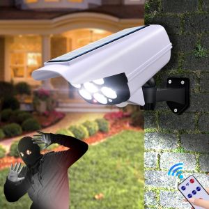 lampu solar luar rumah terang Solar Light 77 LED Simulation camera wall light outdoor street spotlight solar lampu Dummy Surveillance CCTV Light solar motion sensor light 3 Mode Flood Home Garden Light