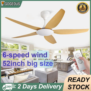 GOGEOUS nordic ceilings fan 5 blades big 52inch ceiling fan heavy duty ceiling fan super big modern ceiling fan with remote control modern design sala for living room dining room bedroom