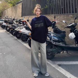 Loose Fit Cotton T-Shirt Womens Short Sleeve Letter Print Casual Comfortable High-End Feel Summer New Style Korean Version