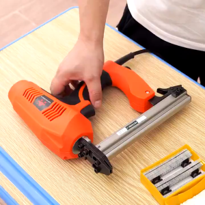 220V electric nail gun straight nail gun furniture woodworking stapler nail gun 2500W power tool for wood decoration photo frames crafts with 2000 nails
