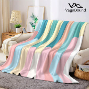 BILIBILI | Soft Pastel Vertical Stripe Flannel Blanket Warm Soft Halloween Christmas Decorative Couch Warm Cozy All-Season Gift