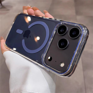 Transparent Ultra Thin PC For Magsafe Magnetic Case For iPhone 18 17 16 15 14 13 Pro Max Plus Air Candy Color Shockproof Cover