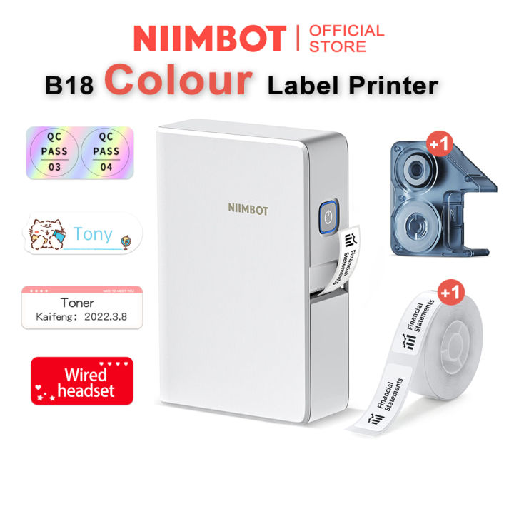 Niimbot B18 Colour Label Maker Portable Wireless Bluetooth Connection Mobile Editing Support 7289