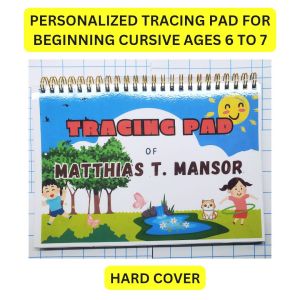 CURSIVE TRACING PAD (ALL-IN-ONE) 100 PAGES (ALPHABET BIG AND SMALL LETTERS NUMBERS NAMES FIRST NAME MIDDLE NAME FULL NAME) FOR BEGINNERS AGES 6 TO 7. PERSONALIZED THICK PAPER (PAKI PM PO ANG NAME FOR NAME TRACING)