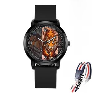 Waterproof Quartz Watch Chinese Zodiac Dragon Snake Tiger Rabbit Ox Rabbit Sheep Gift Fashionable Night Light Rubber Band