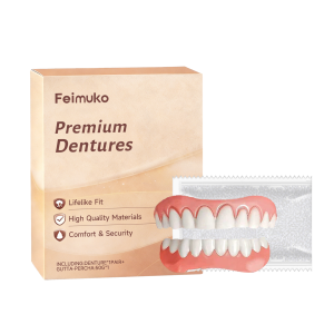 Resin Denture Set Soft Dentures Upper Lower Veneers False Teeth Comfortable Smile Enhancer Temporary Silicone Fake Teeth Set