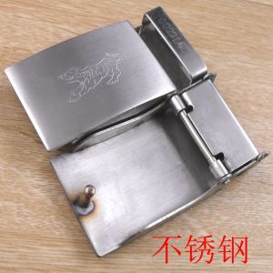 Nút Thắt Lưng Bằng Thép Không Gỉ Cho Nam Thiết Kế Phẳng Khoan Phụ Kiện Quần Áo Đầu Khóa Cạp Trẻ Em Đầu Khóa Quần Bằng Thép Nguyên Chất