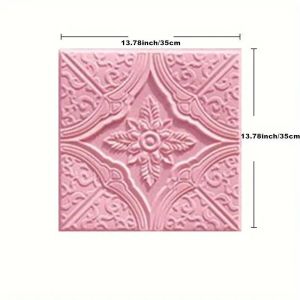 1-10 pieces 35 * 35cm 3D self-adhesive wall stickers three-dimensional ceiling roof kitchen decoration foam wallpaper