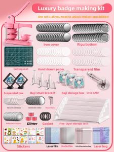 Creative DIY Manual Childrens Gift Barley Badge Maker Machine Boys Girls Handmade Craft Material Kit Noexin Brand